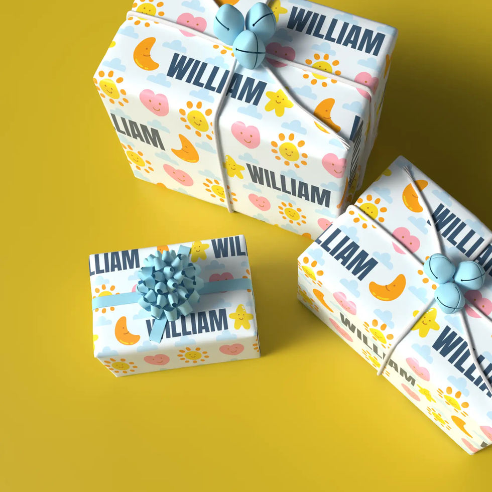 custom name christening gift wrap