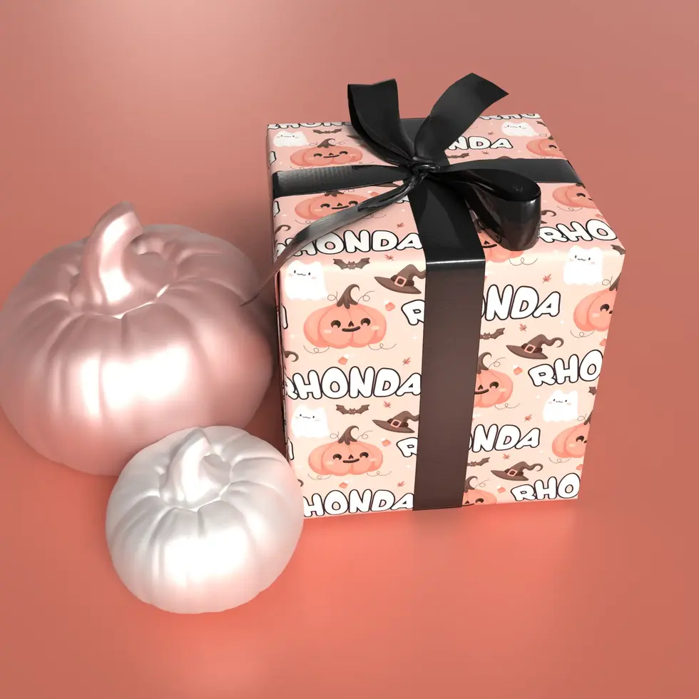 October birthday gift wrap with name