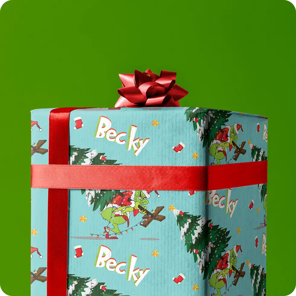 personalized grinch wrapping paper custom name