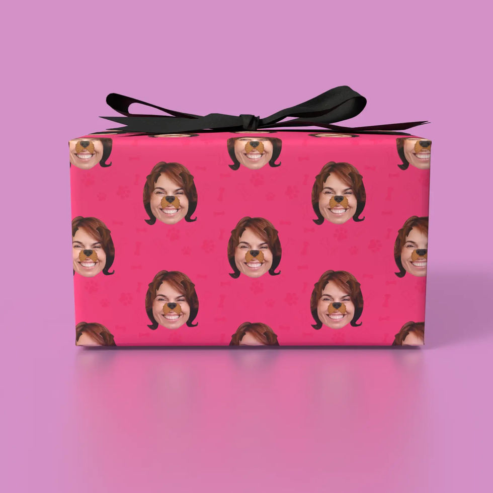 puppy face wrapping paper with photo