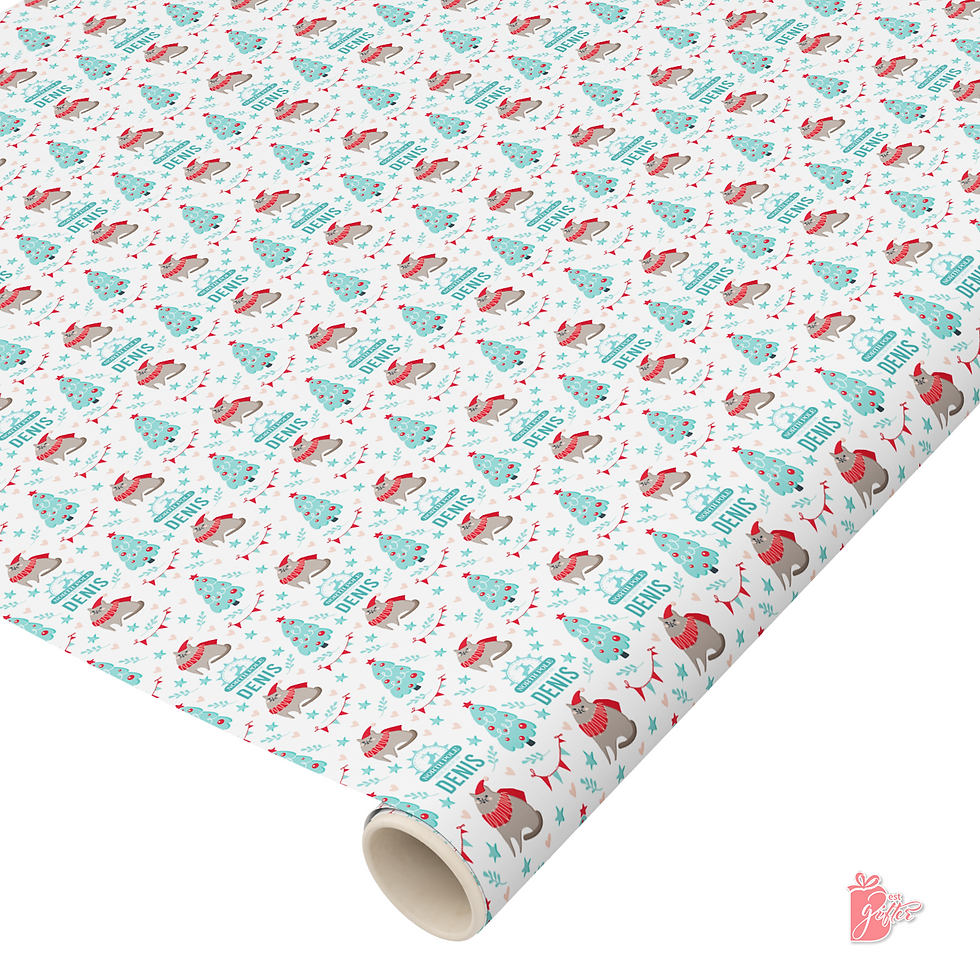 Thumbnail: Festive Kitty Custom Gift Wrap