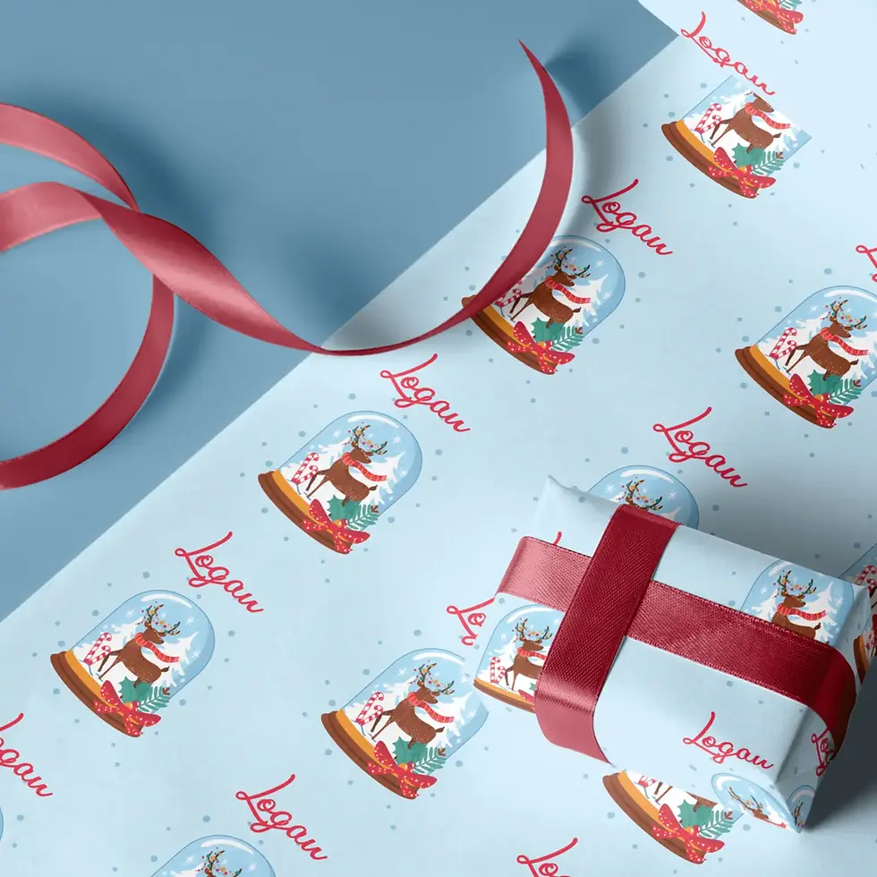personalized reindeer christmas wrapping paper