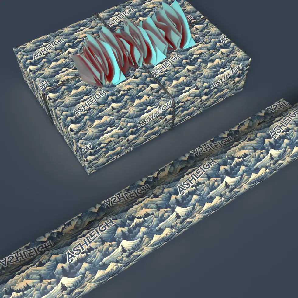 custom name winter holiday gift wrap