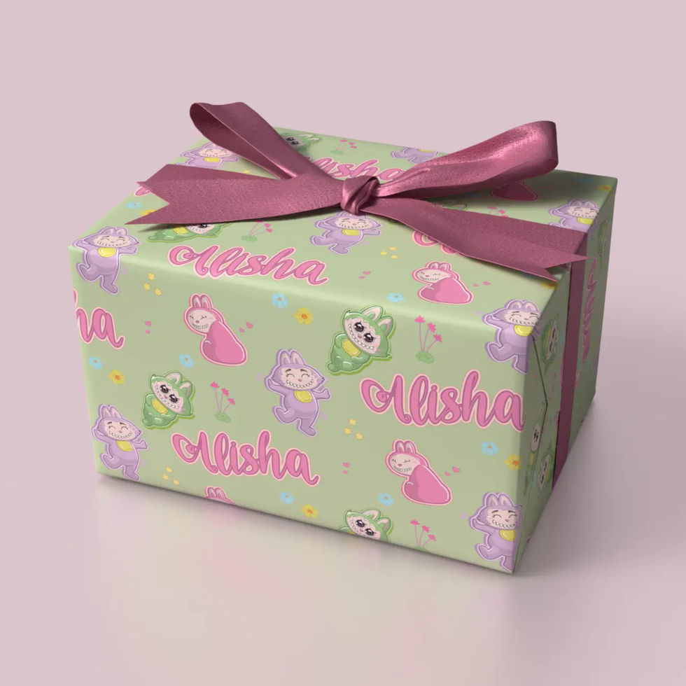 custom name gift wrap monster doll