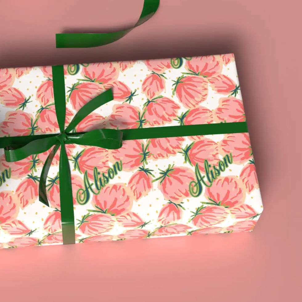 custom name floral gift wrap