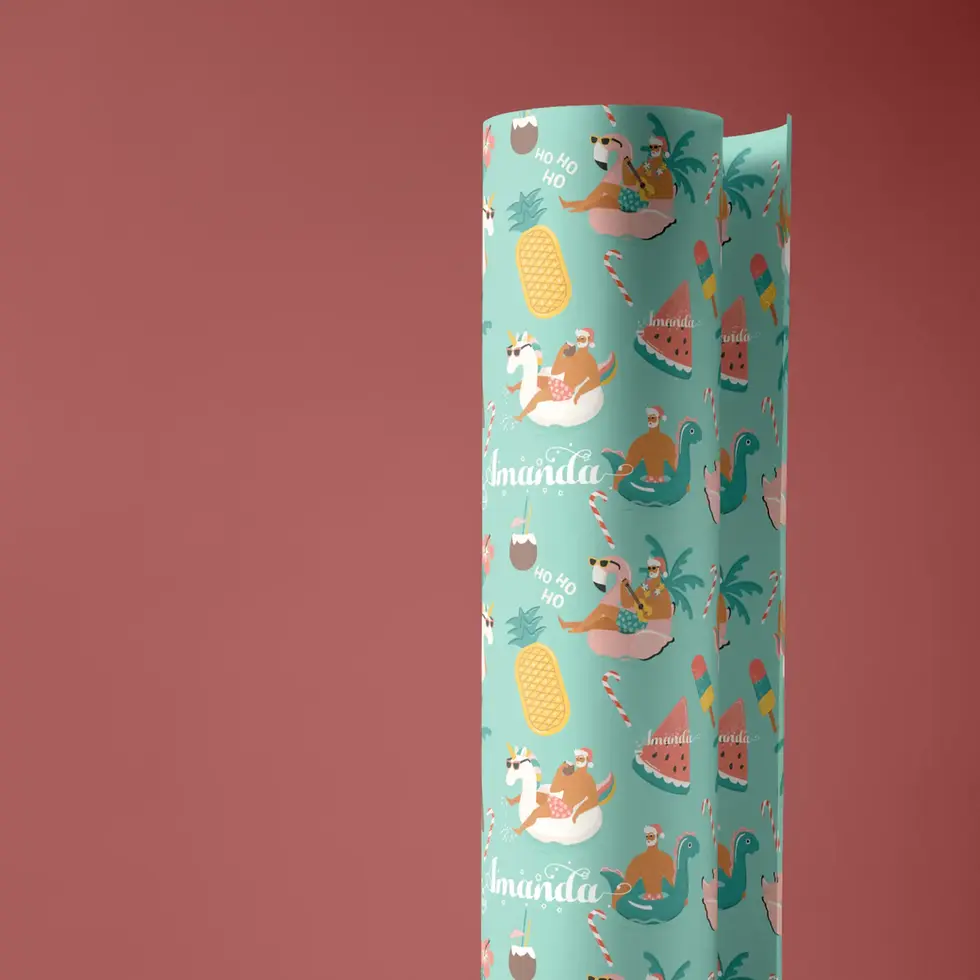 coastal christmas wrapping paper personalized