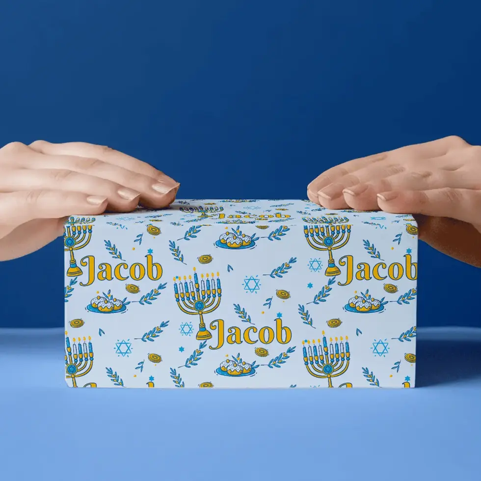 personalized hanukkah wrapping paper