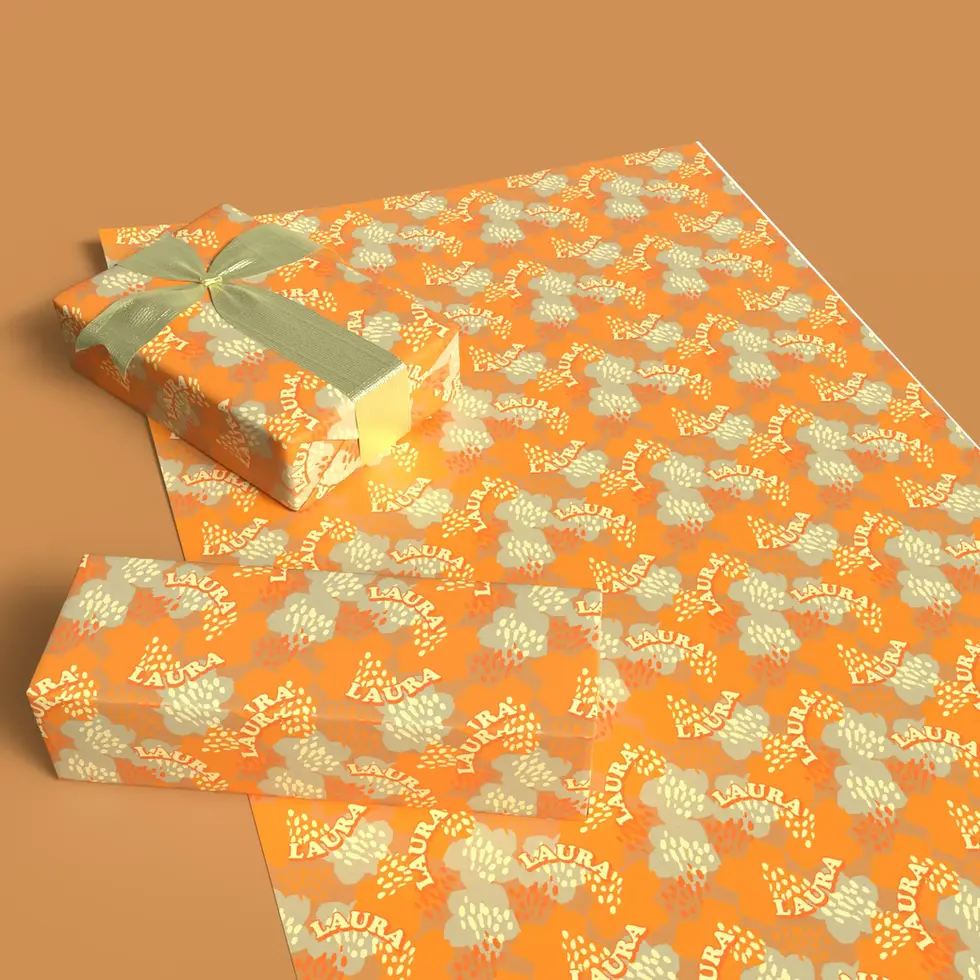 modern floral personalized gift wrap