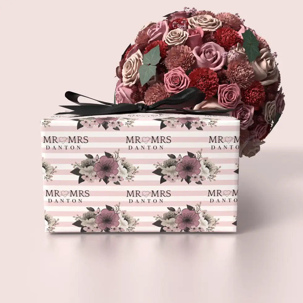 petal promise personalized wedding wrapping paper