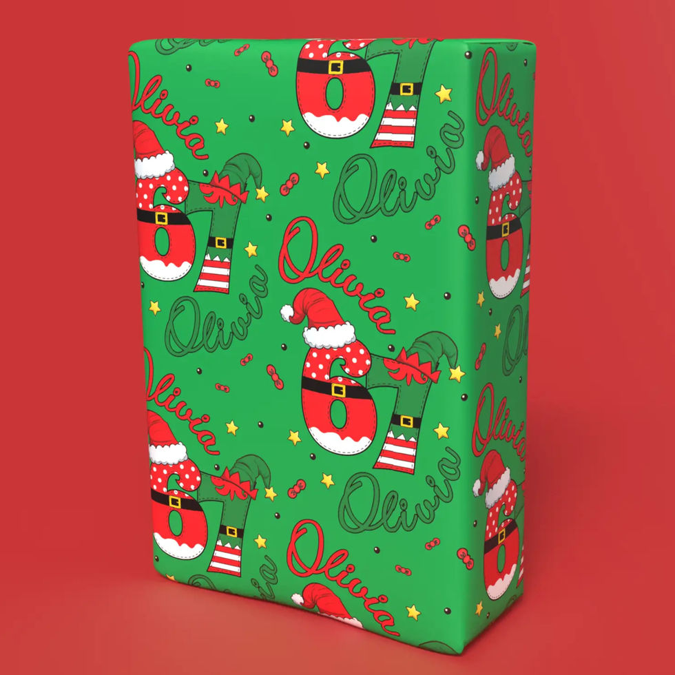 custom name 67 trend Green Christmas gift wrap