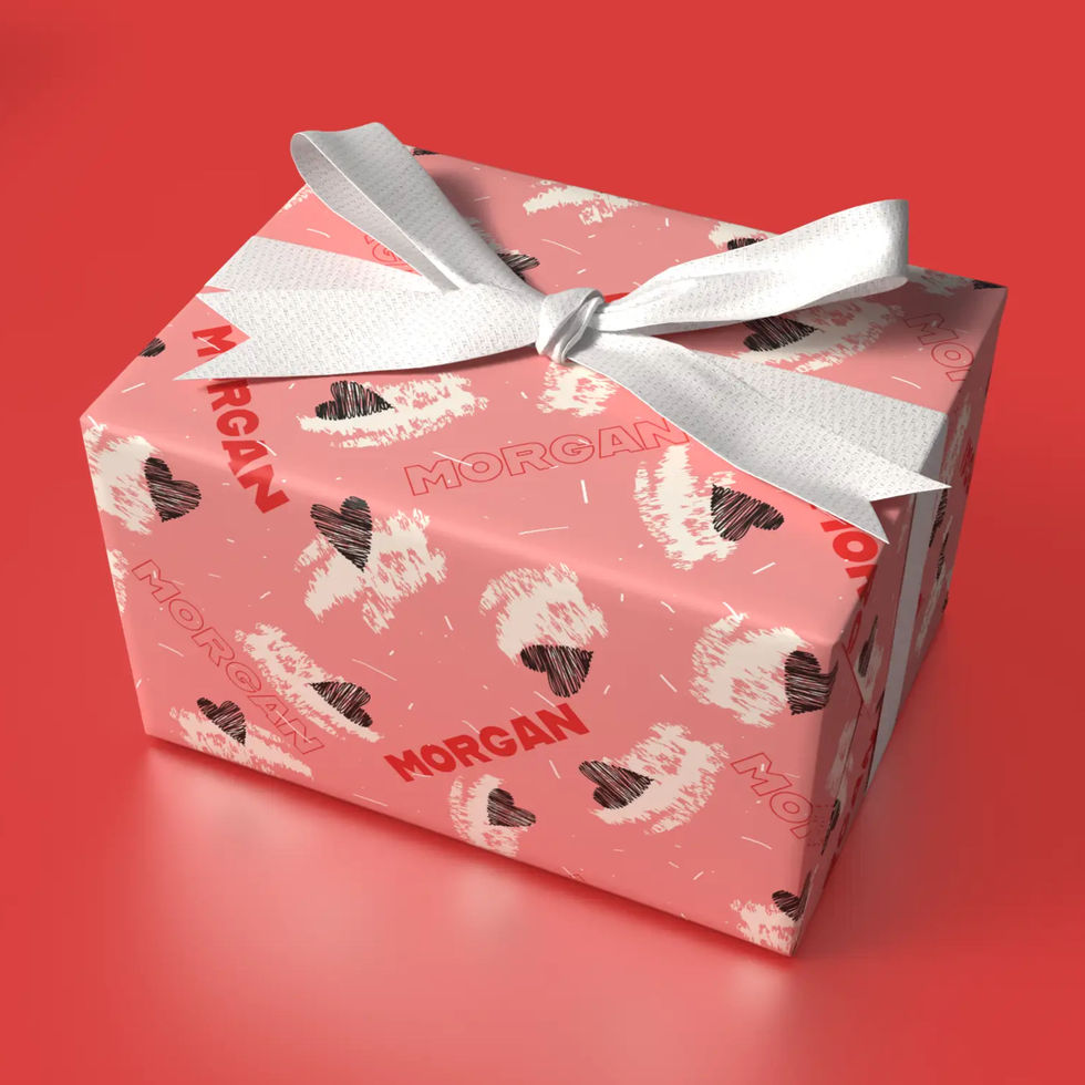 edgy personalized romantic gift wrap