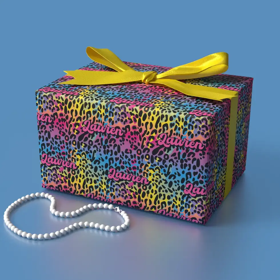 repeating name pattern gift wrap