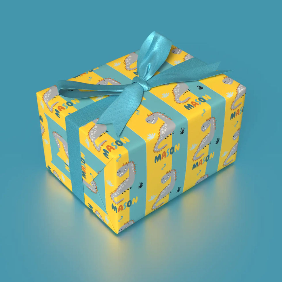 t-rex wrapping paper custom