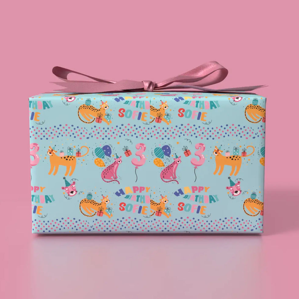 custom name and age birthday gift wrap