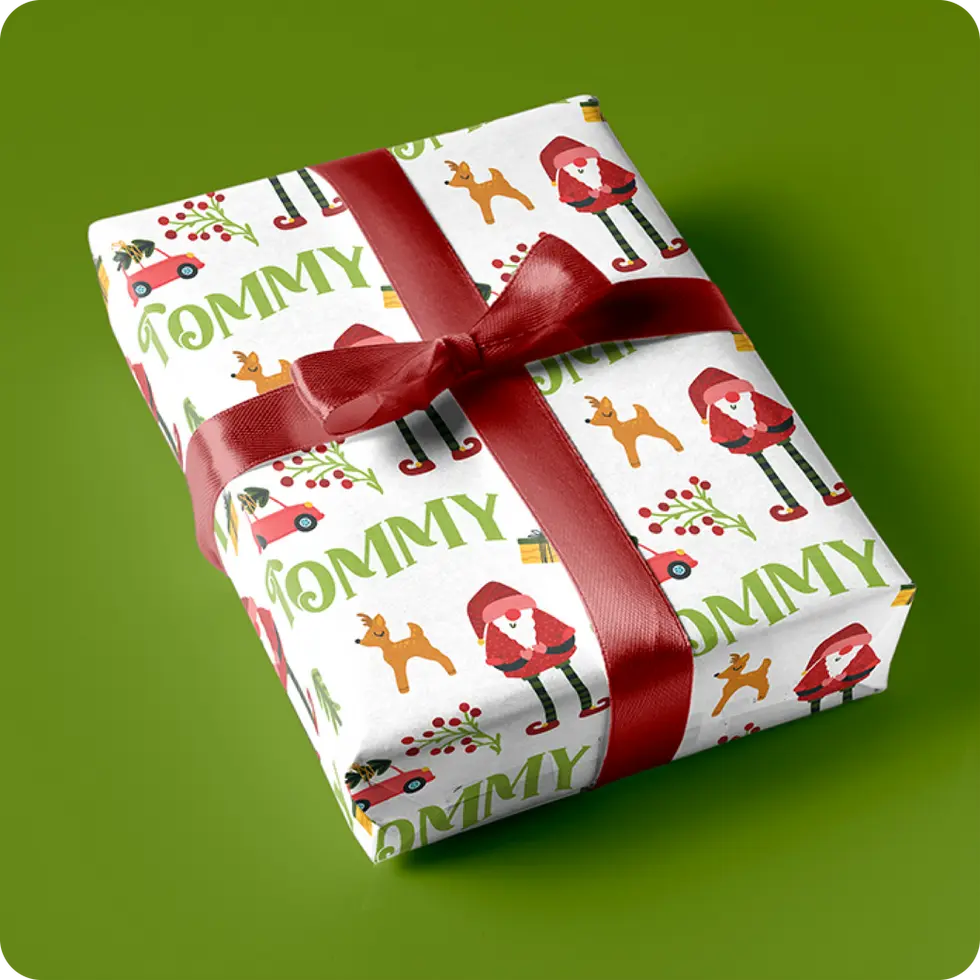 bright kids holiday wrapping paper