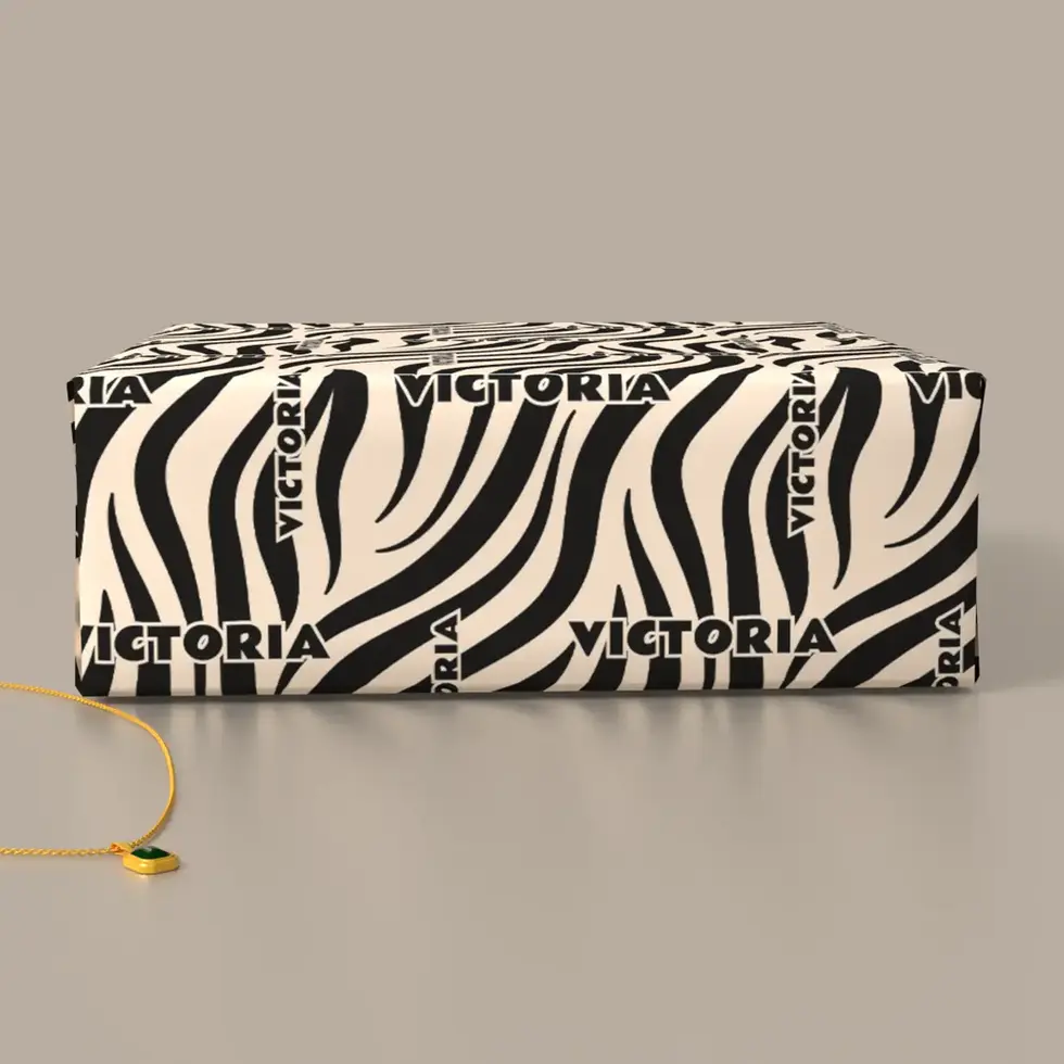 wild streak personalized wrapping paper zebra print