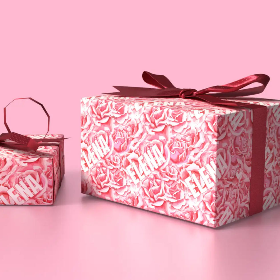 modern roses personalized wrapping paper