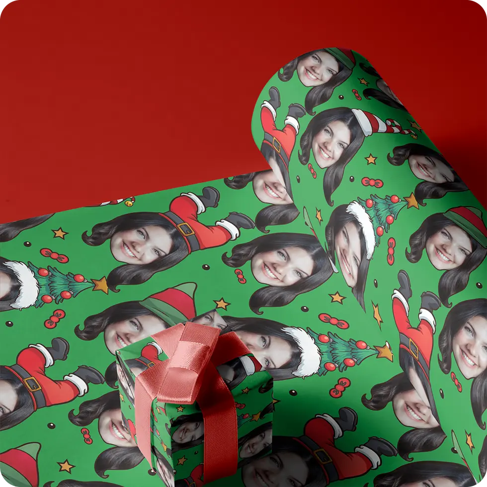 upload picture christmas gift wrap