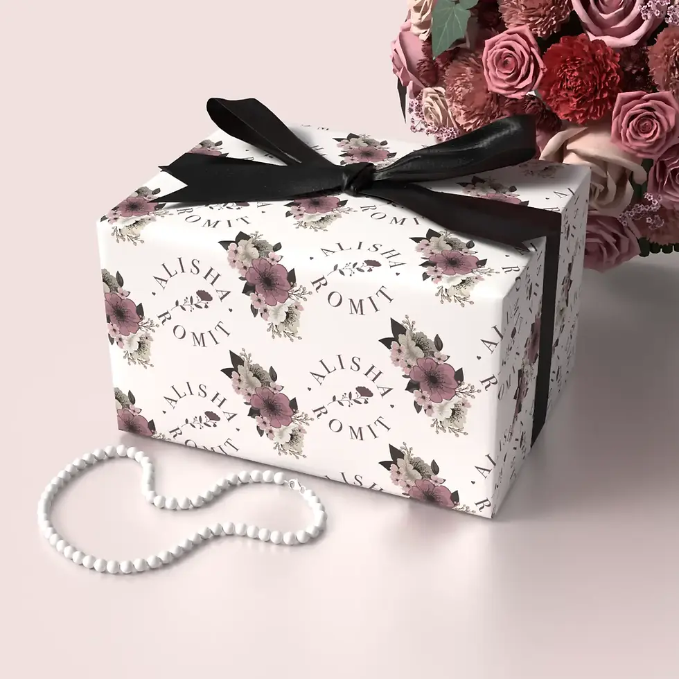floral devotion personalized wrapping paper