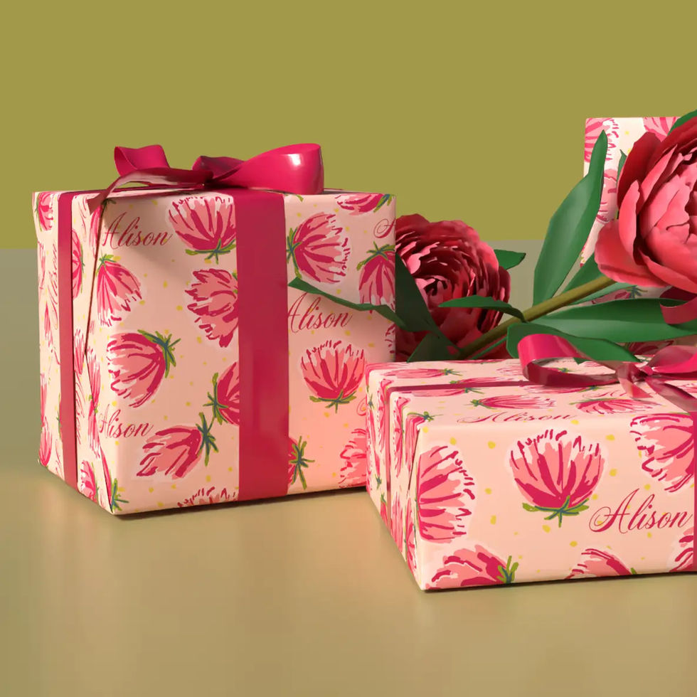 magenta script custom name wrapping paper