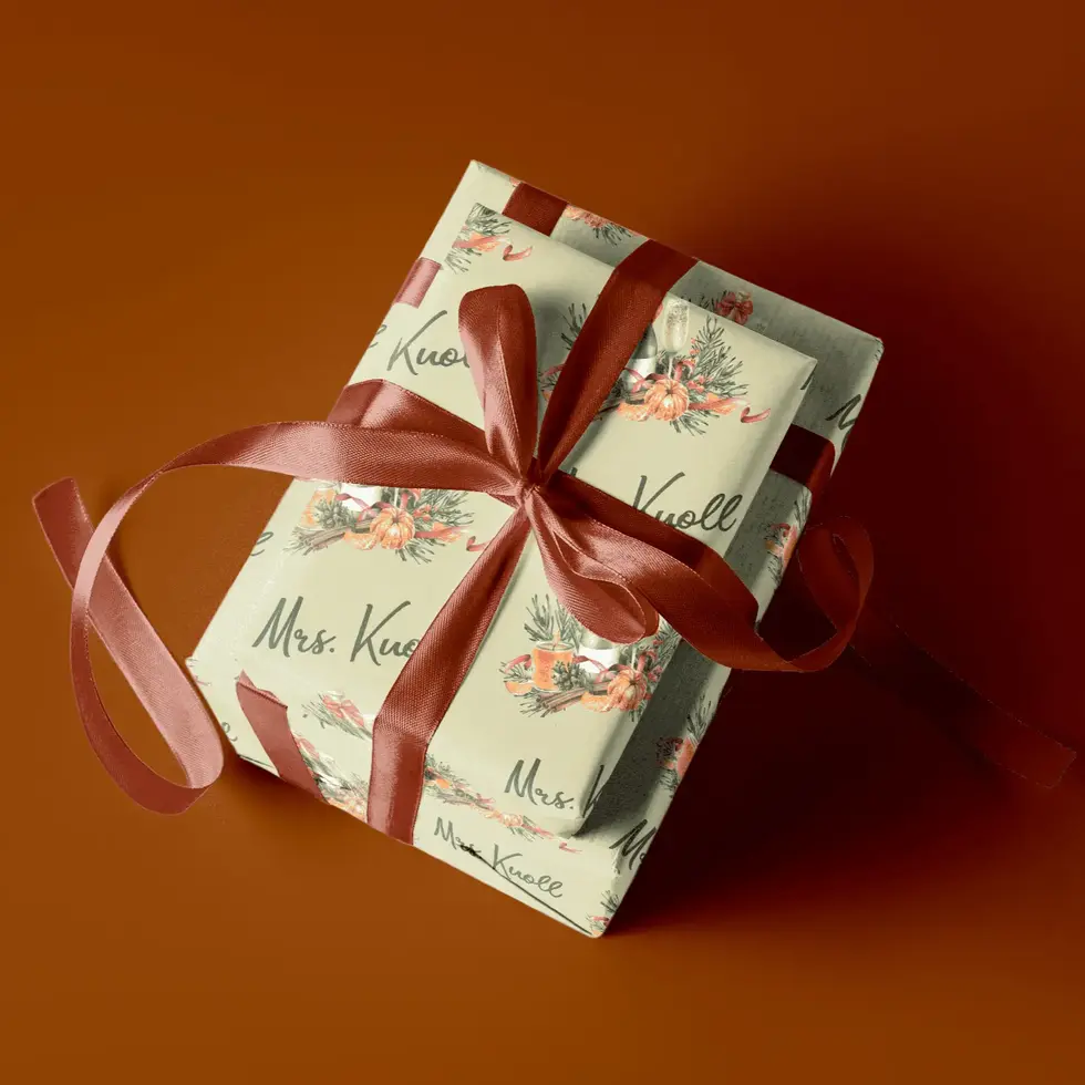 citrus christmas gift wrap custom
