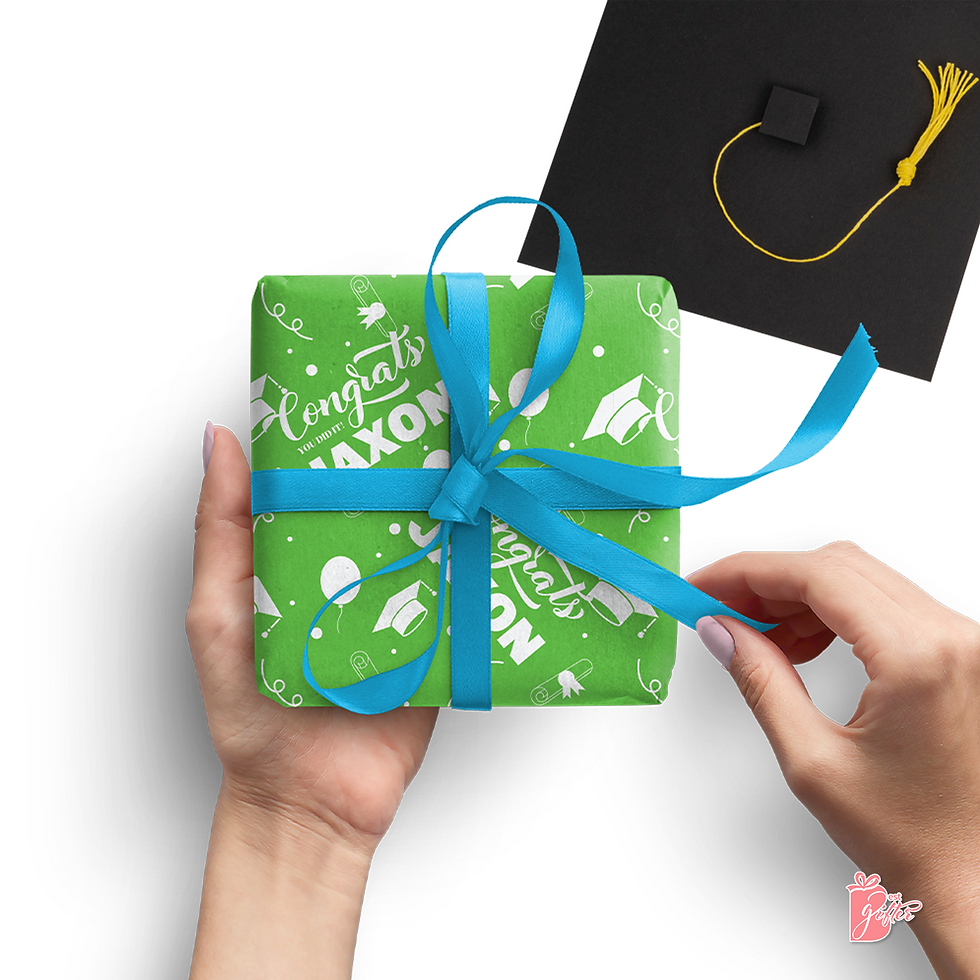 Thumbnail: Available in bold and bright colors of blue, yellow, pink, and green, this custom gift paper perfectly matches any color sche