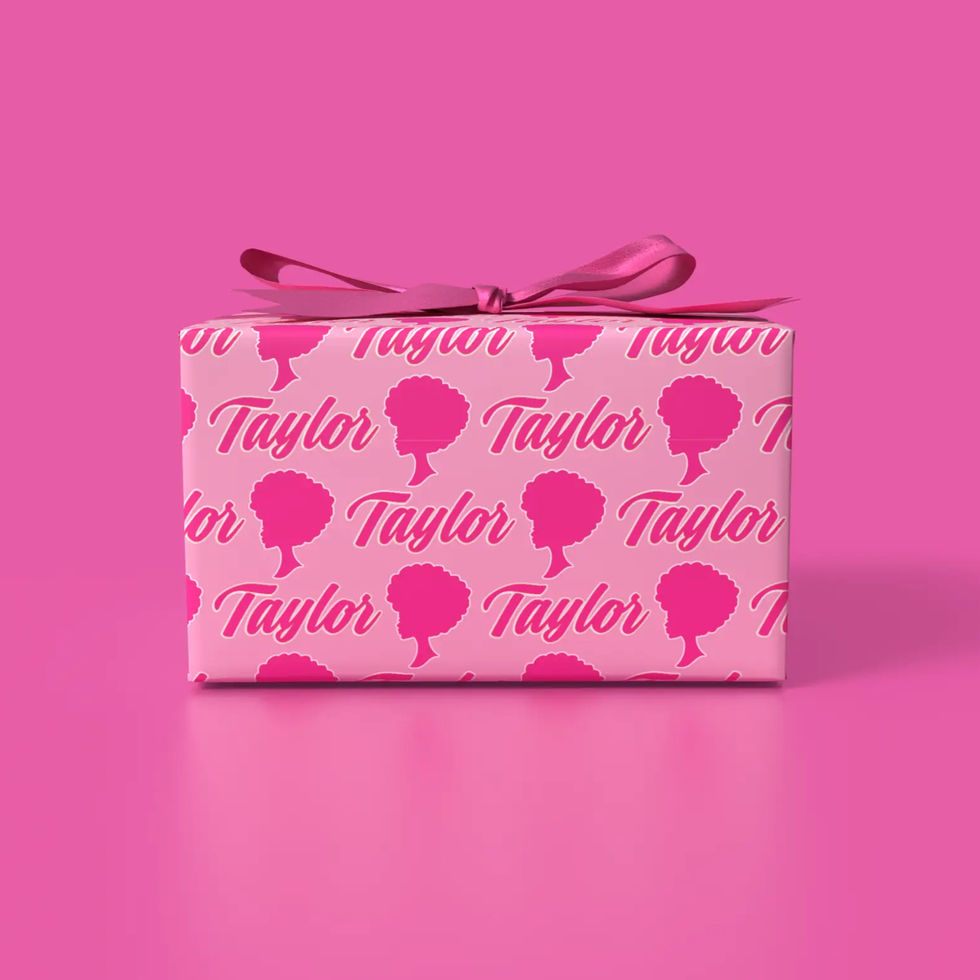 “Barbiecore” inspired gift wrap