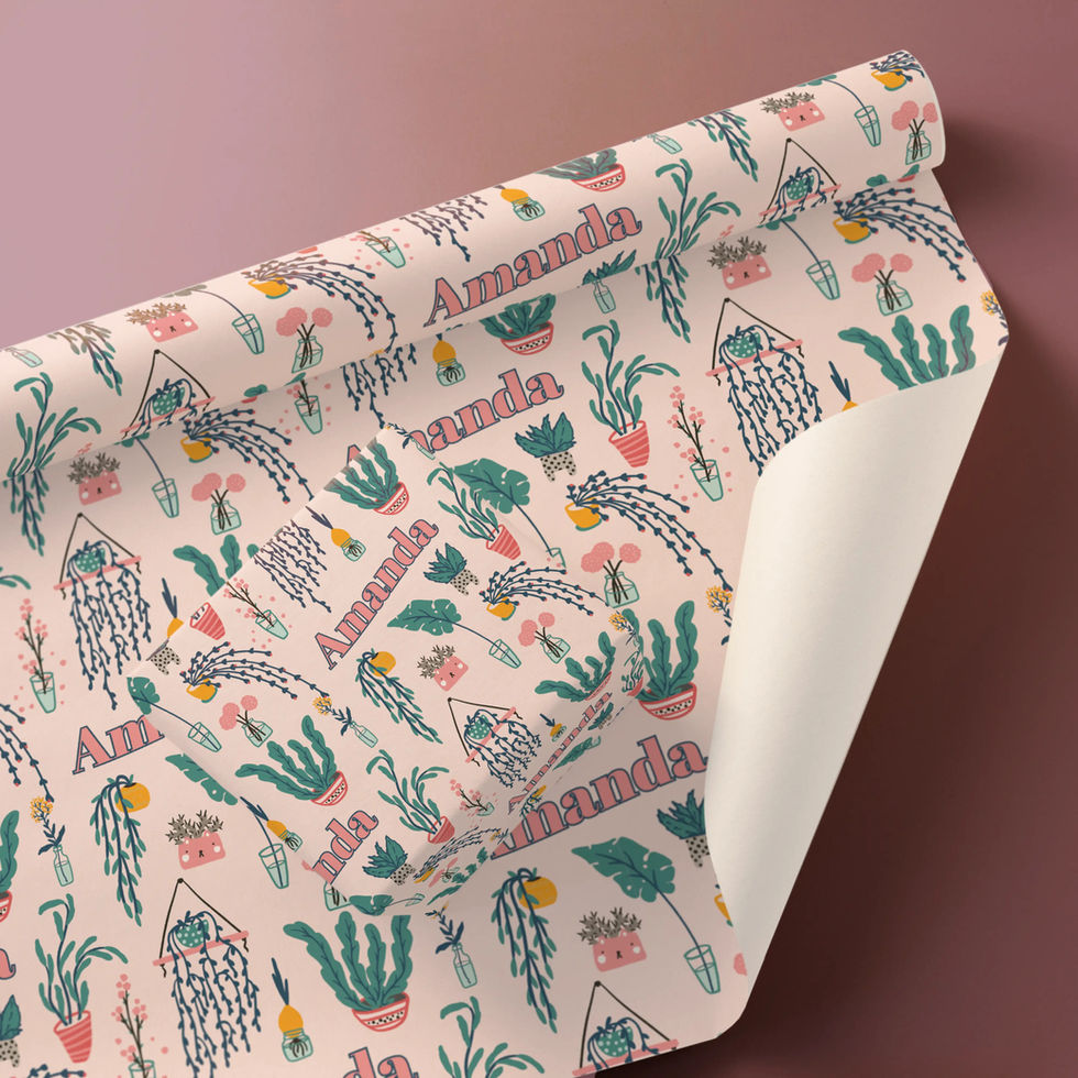 boho plant mom gift wrap