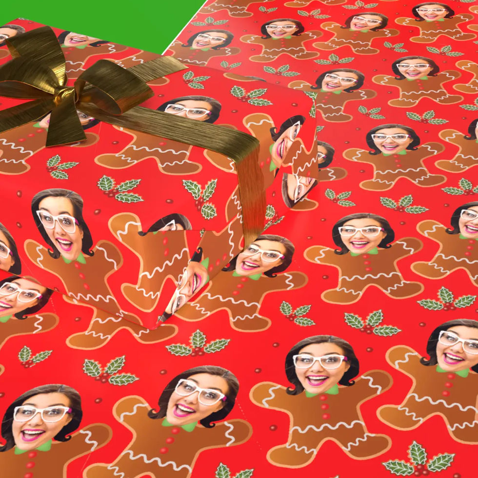 wrapping paper with faces