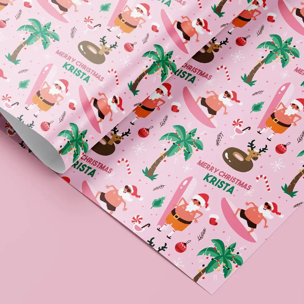 tropical christmas wrapping paper