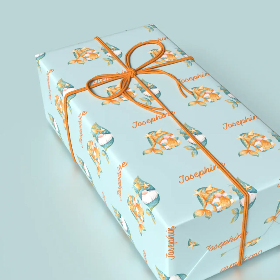 mermaid party gift wrap