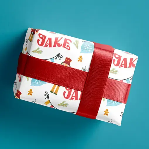 kids personalized christmas gift wrap nutcracker