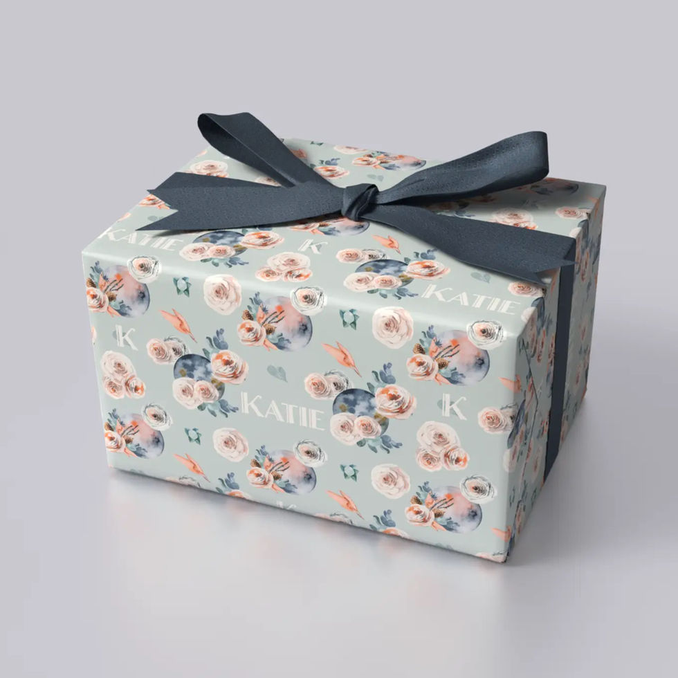 monogrammed celestial blooms party wrap