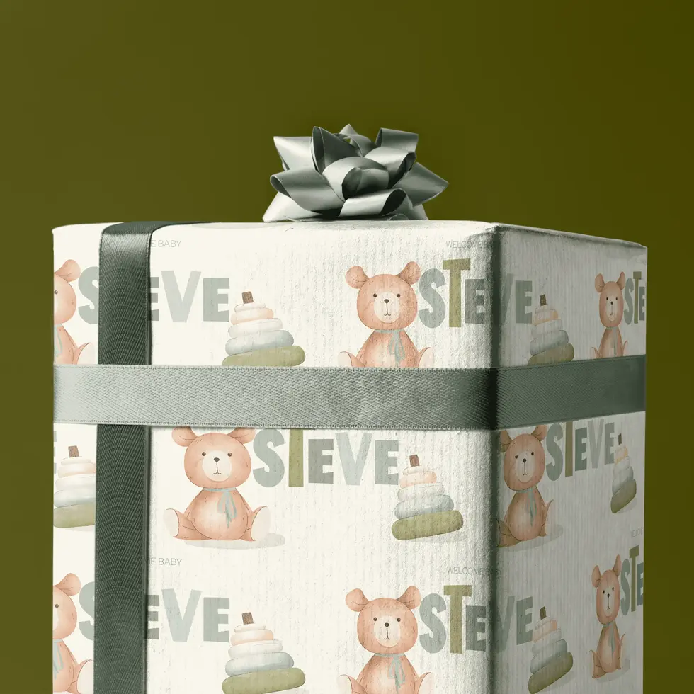 personalized baby wrapping paper