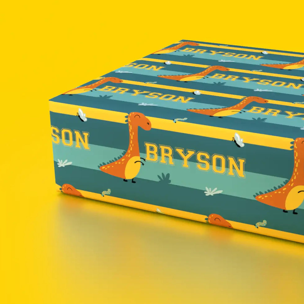 roarsome wrap personalized dino paper