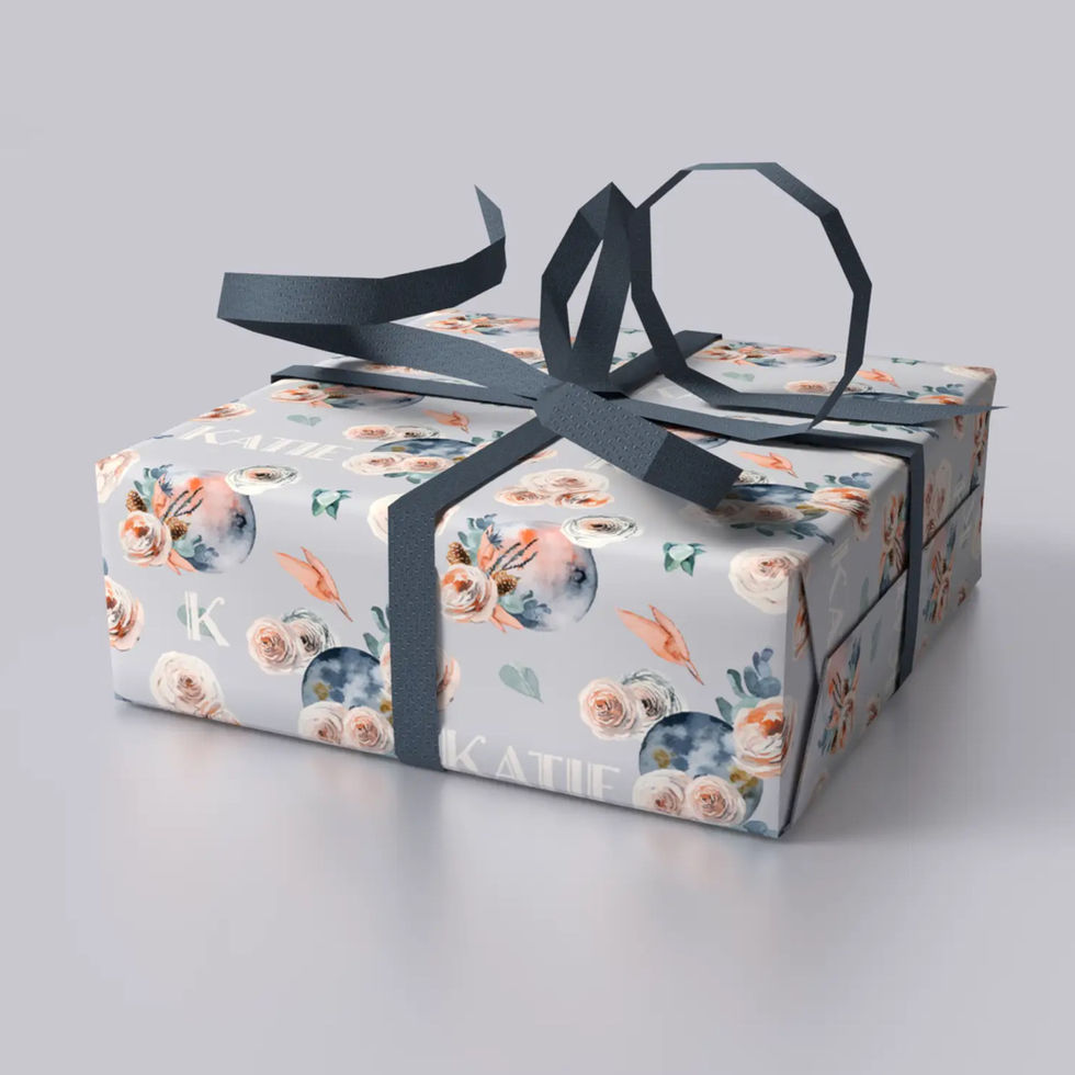 dreamy watercolor personalized wrapping paper