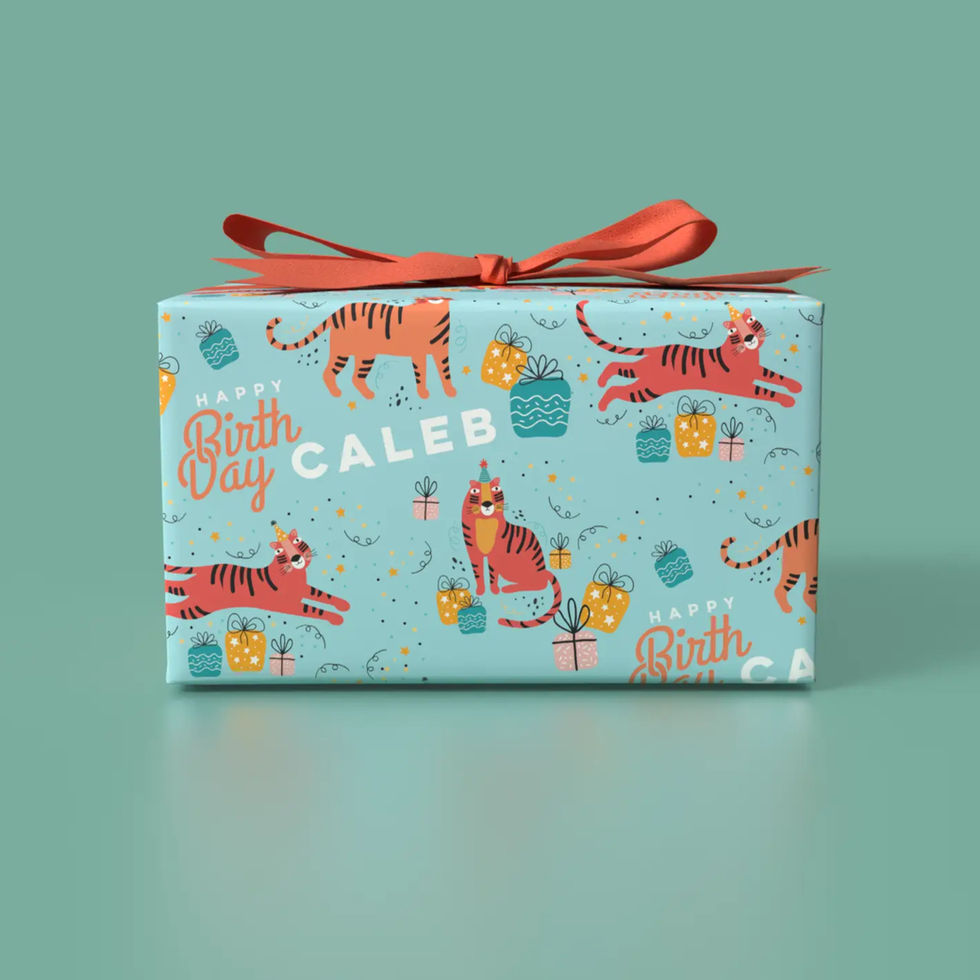 animal lover custom name birthday wrap