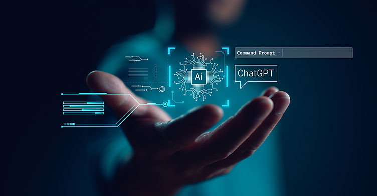 Ai tech, businessman show virtual graphic Global Internet connect Chatgpt Chat with AI, Ar