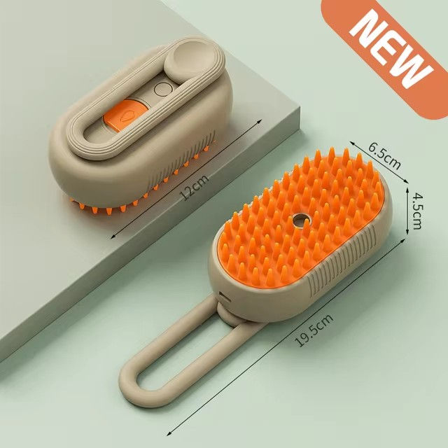 Thumbnail: 3-in-1 Dog Hair Brush Cat Hair Brush Electric Pet Cleaning Brush Steam Spray Bru