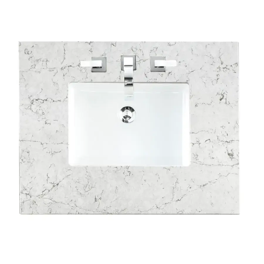 Thumbnail: De Soto 90" Double Basin Birch Vanity Set with Quartz Top and Matching Mirror