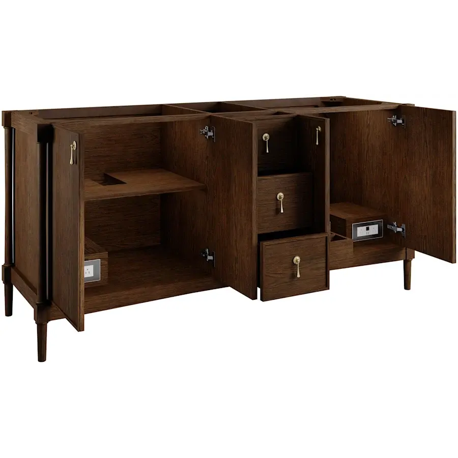 Thumbnail: Kinnsden 72" Free Standing Double Basin Oak Wood Vanity Set