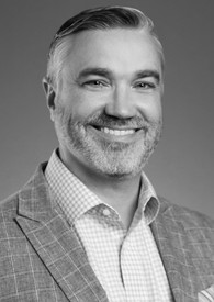 no tie professional man portrait black and white