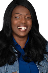 actor headshot smiling black woman on white background