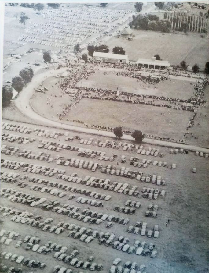Maxville Fairgrounds with original grandstand 1950, Glengarry Highland Games.
