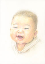赤ちゃんの顔のアップ