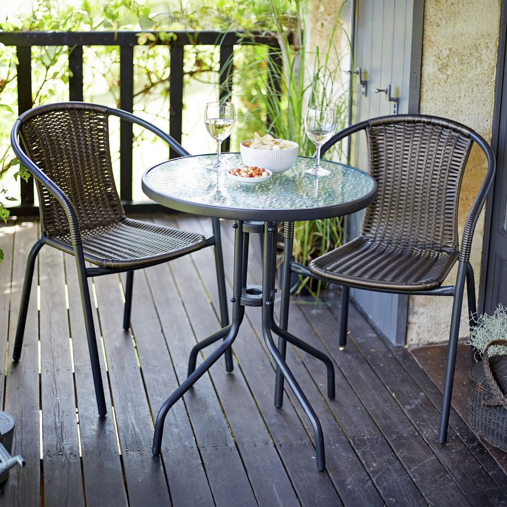 Bramble Brown Rattan Bistro Set - image 1