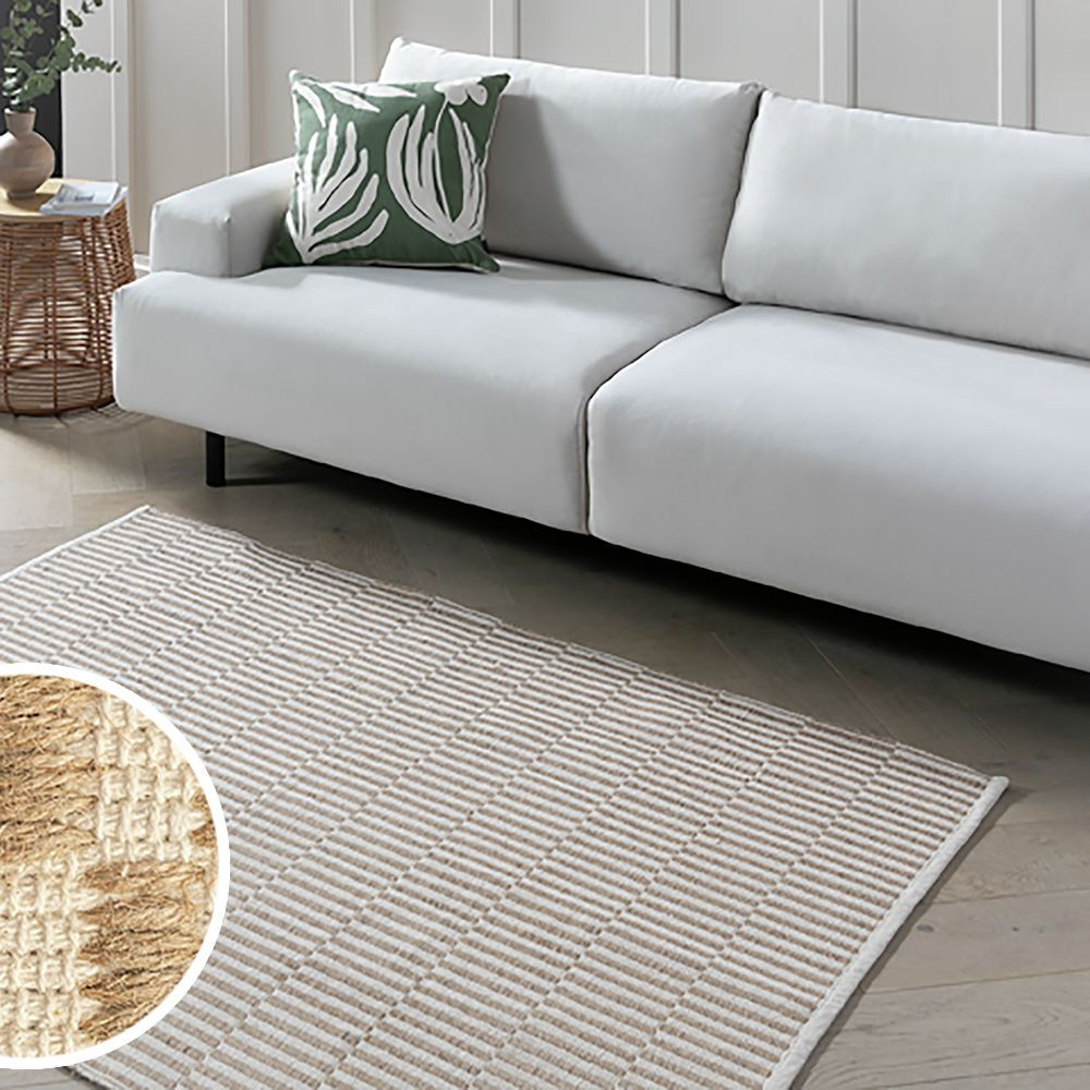 natural jute block flatweave rug