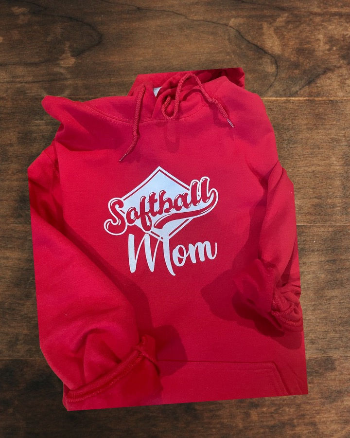 Thumbnail: Personalized Softball Hoodie, Crew Neck Sweater or T-Shirt