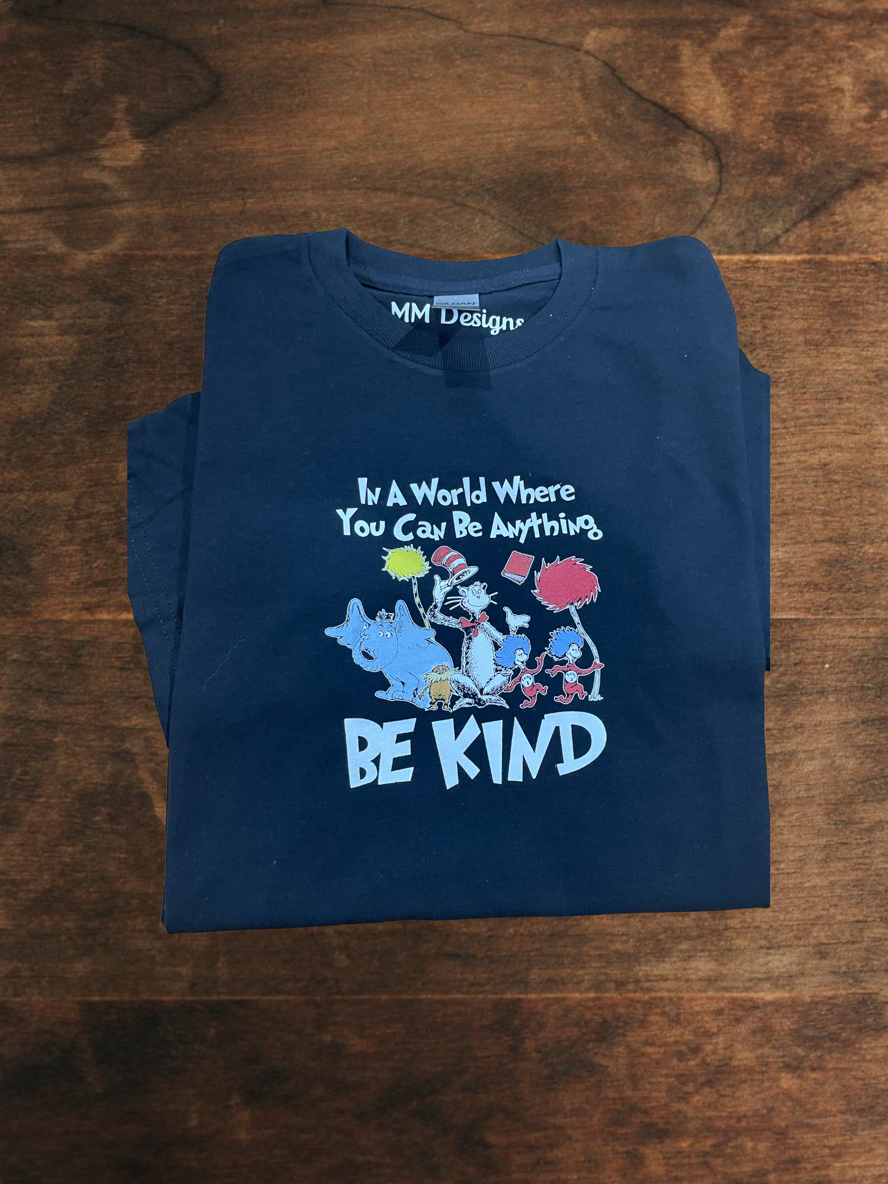 In a world where you can be anything be kind crew t-shirt