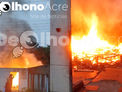 Incêndio destrói imóvel abandonado e mobiliza Bombeiros no bairro Aeroporto Velho